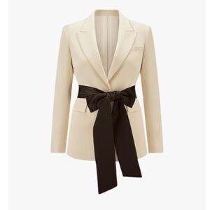 Torrid Cream Blazer with Black Bow Accent